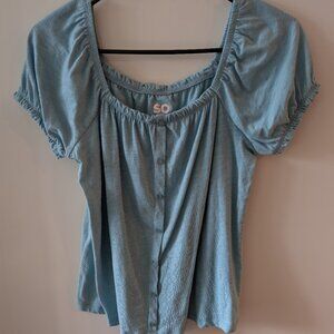 🩷5 for $50🩷 Light Blue Women's Ruffled Top Size S